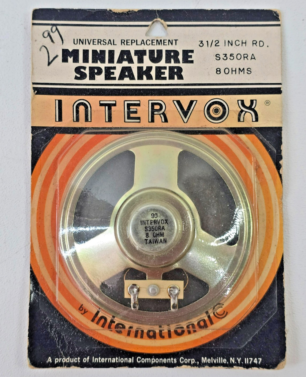 Vintage Intervox S350RA Round 3.5" Replacement Miniature Speaker 8 Ohm